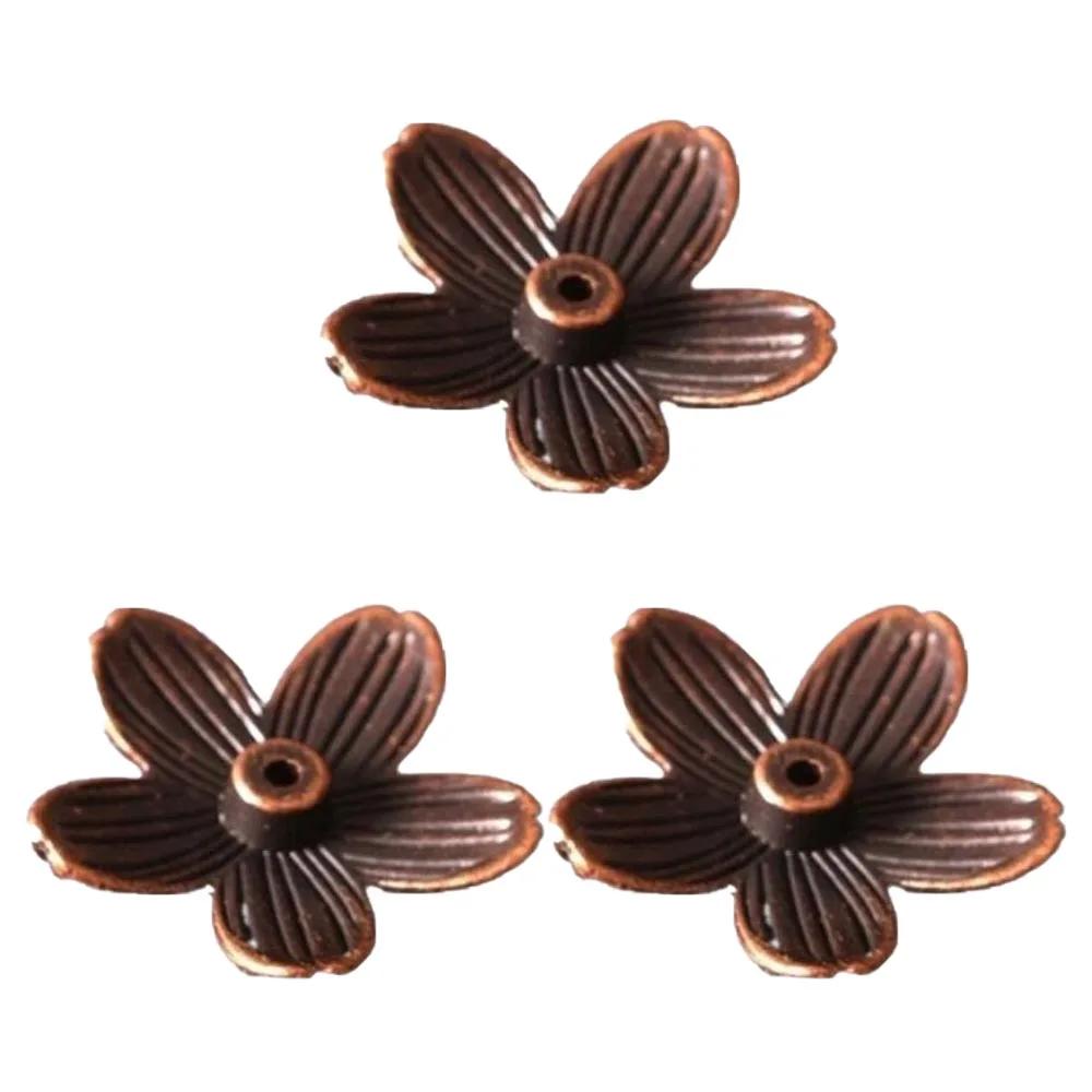 

3pcs Retro Small Sakura Incense Stick Holder Alloy Craft Handmade Sakura Incense Insertion Cute Cherry Flower Incense Tray медный