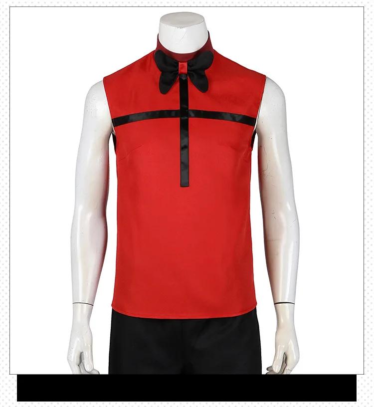 Anime Alastor Hazbin Costume Cosplay Perruque Hôtel Radio Démon Cosplay Veste Rouge Chemise Pantalon Gants Cravate Uniforme Halloween Complet