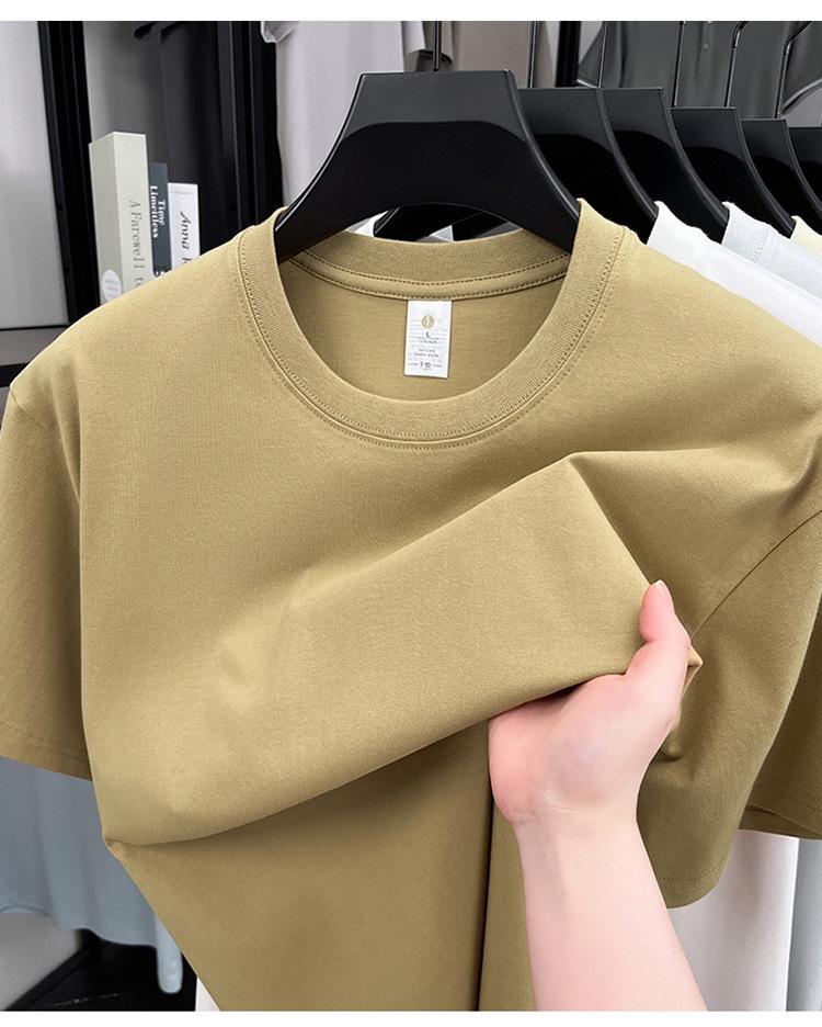 Men's 100% Cotton Casual Short-Sleeve Round Neck T-shirt - Solid Color, Summer Style