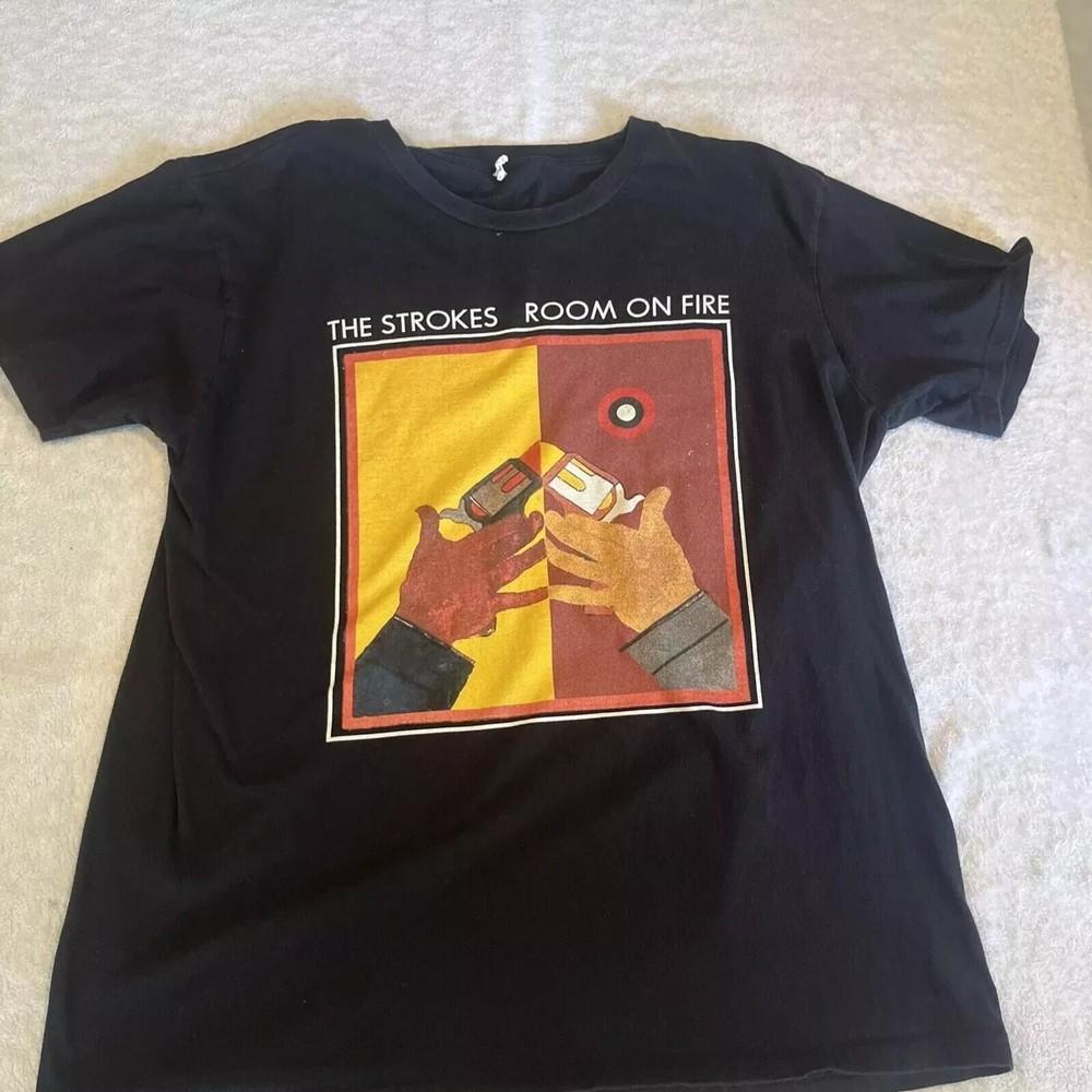 The Strokes 2003 Room On Fire Alternative Band Black Unisex Tshirt KH12983 Unisex T-Shirt XXXXL