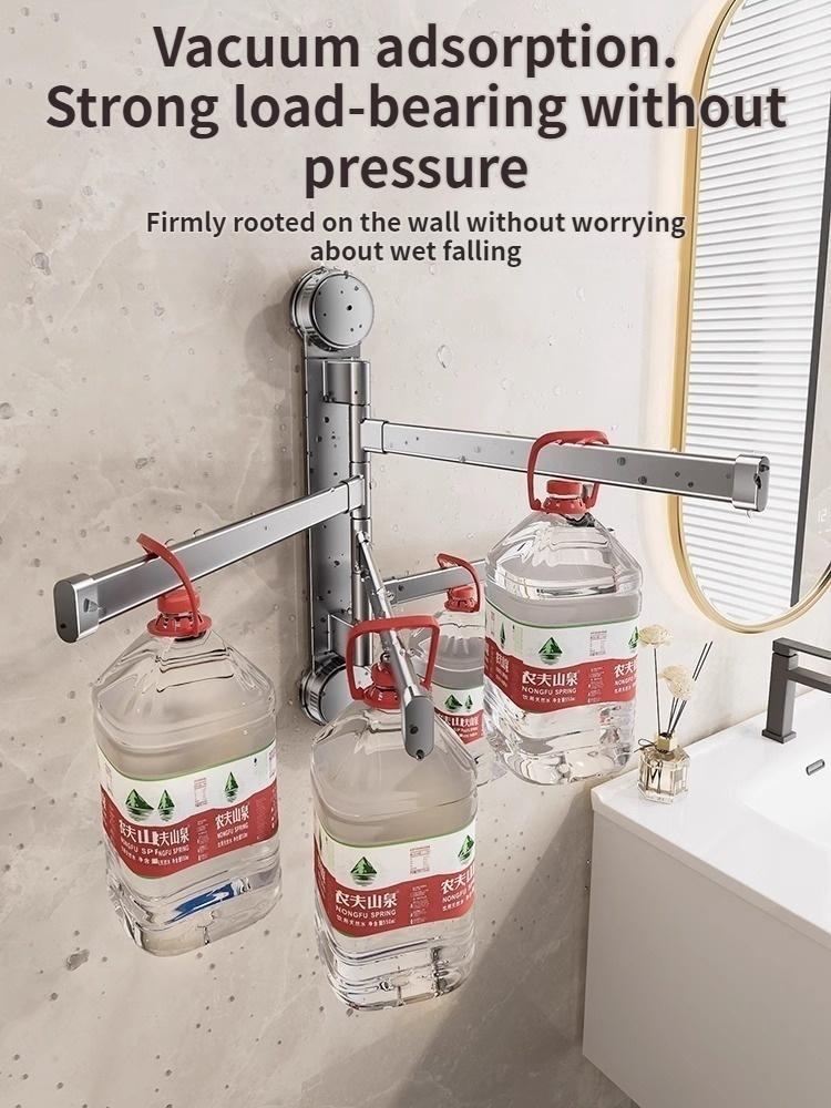 No Need To Drill Suction Cup rotating towel rack Bathroom multi-bar folding bath towel rack rack Towel rack Kitchen storage rack