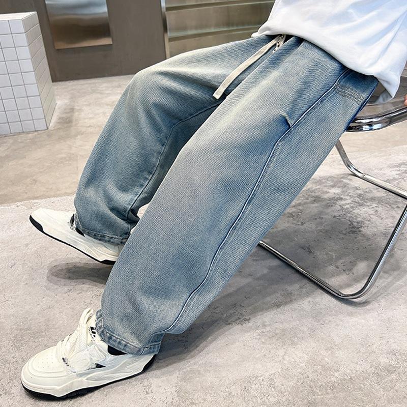 Boys' Straight Leg Jeans Spring and Autumn Loose Casual Pants Boys' and Children's Pants