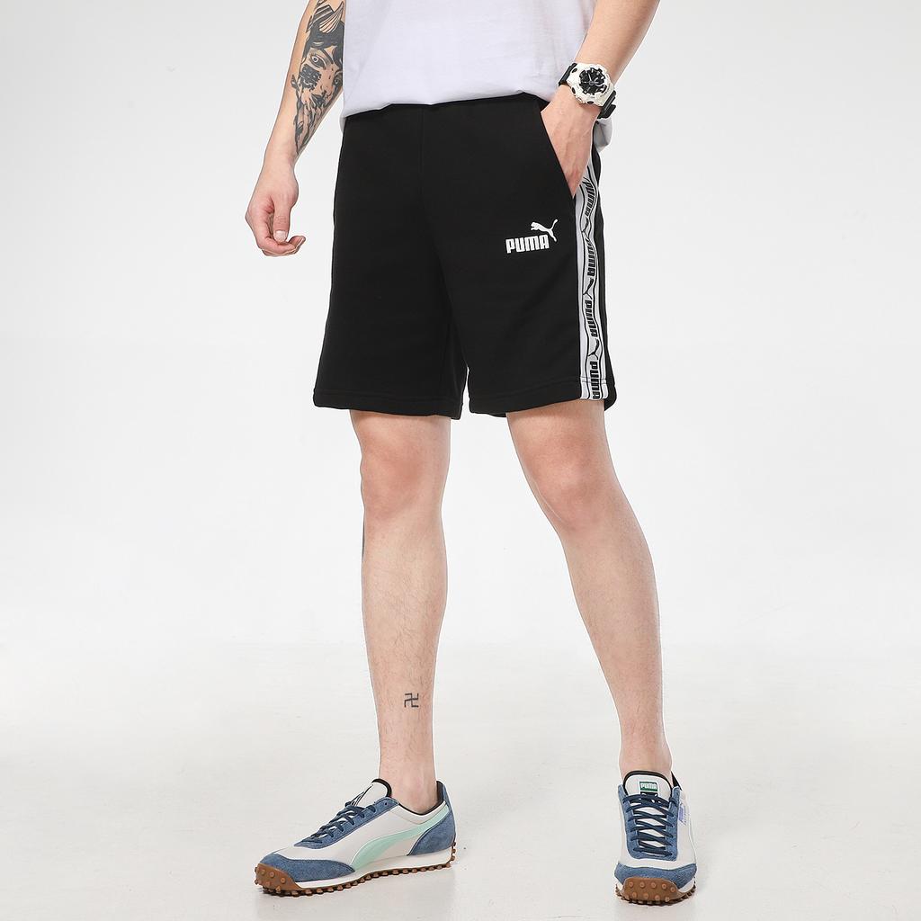 Puma Logo Print Running Knit Shorts Men Bottoms Black 533192-01