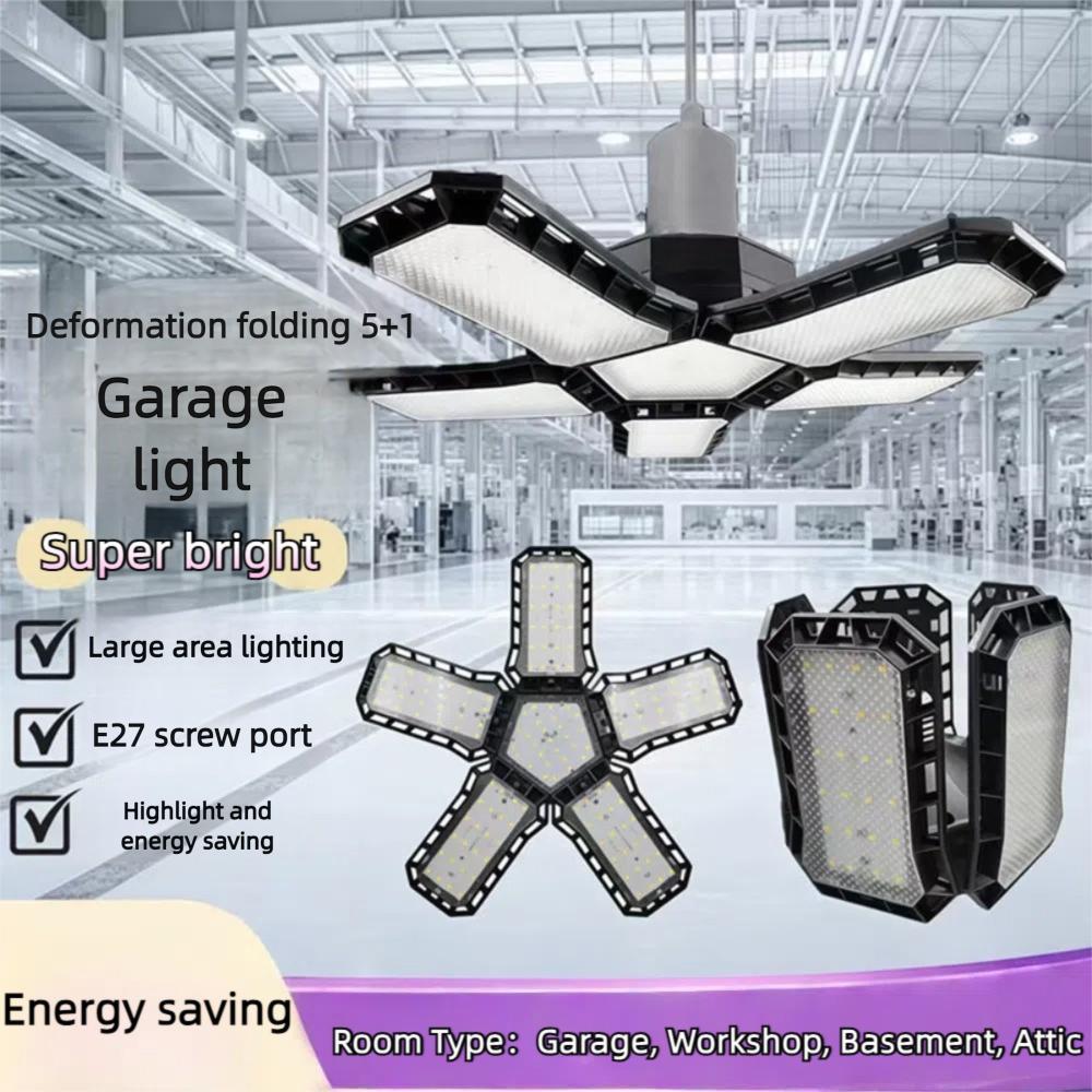New Super Bright Garage Light Adjustable Panels Screw-In Ceiling Lights Energy Saving E27 Screw Socket Shop Lamp Illumination