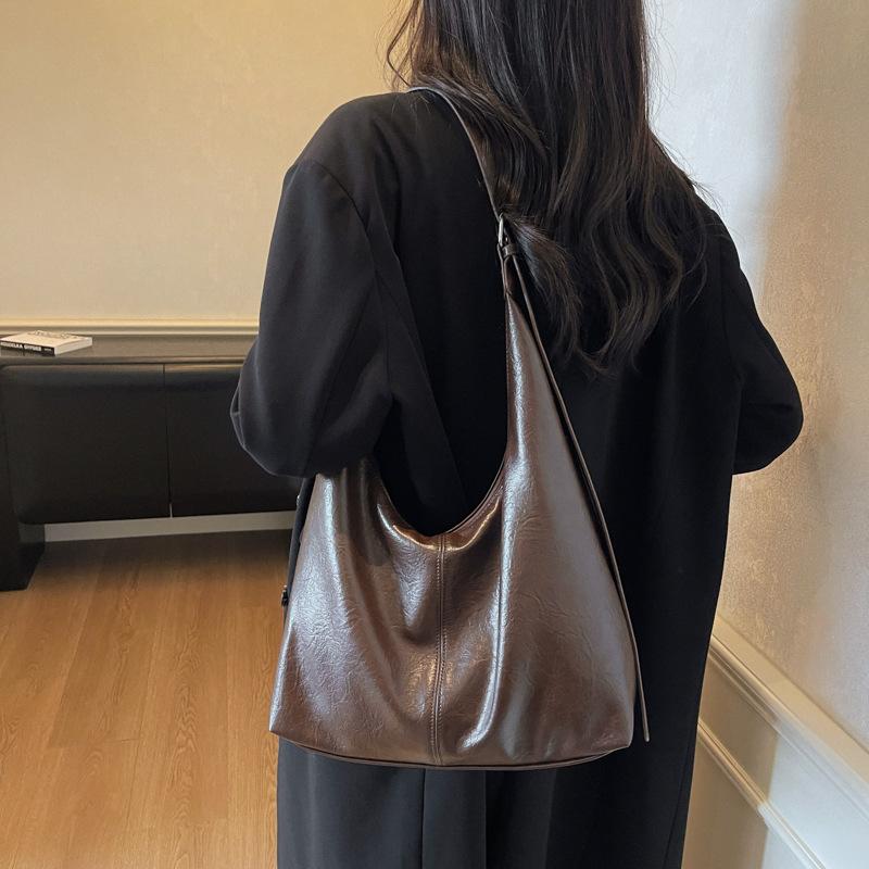 Leather Hobo Bag with Matching Clutch Large Capacity Fashion Shoulder Bag Set