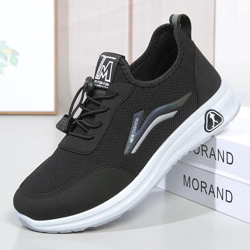 Stepping shoes men's 2024 spring new men's casual single shoes soft sole breathable middle-aged and elderly dad shoes