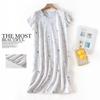 Plus size Estate Donna Camicia da notte Manica corta Simpatico cartone animato pigiameria dolce O Collo Camicie da notte Pigiama Pigiama da donna in cotone