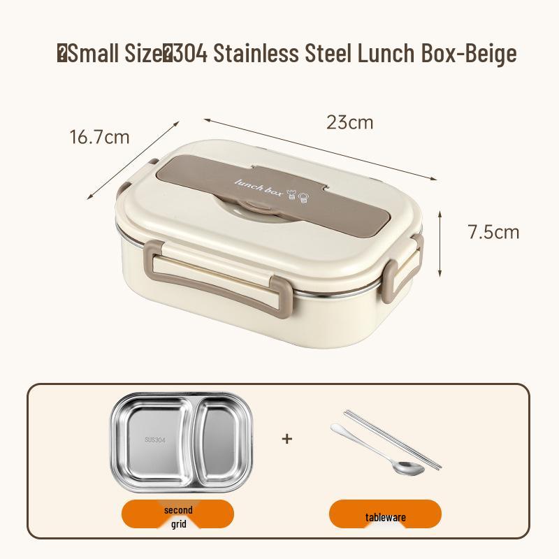304 Stainless Steel Insulated Bento Lunch Box with Built-in Soup Bowl and Five Compartments