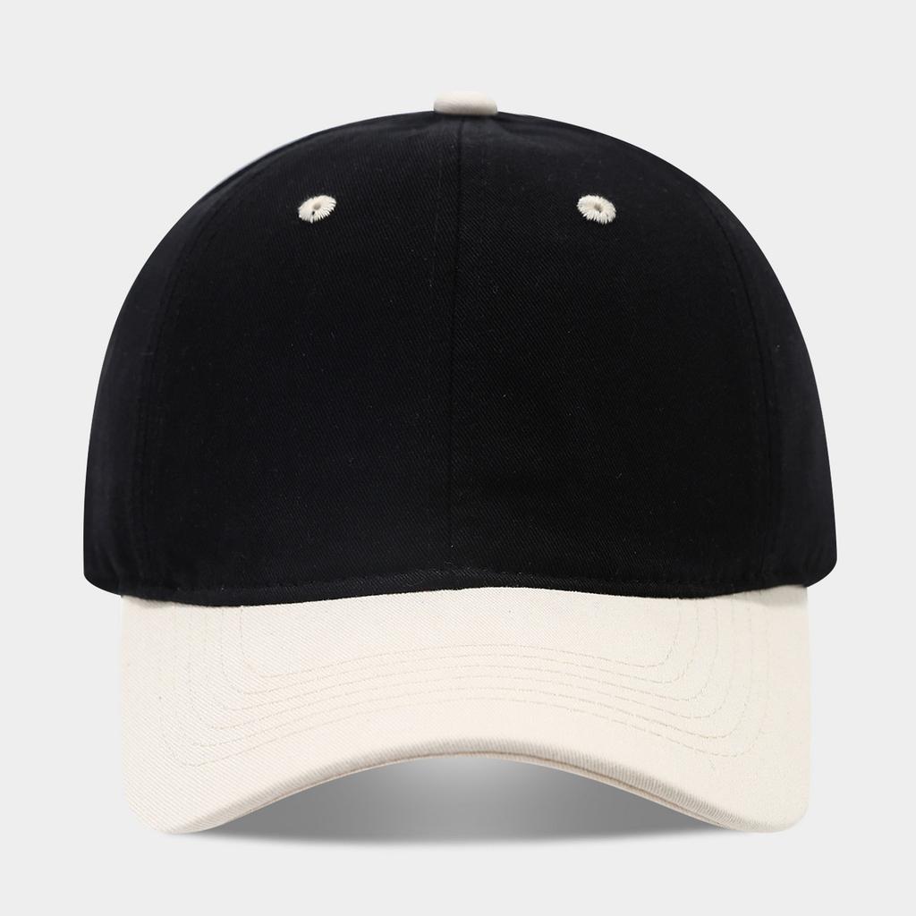 Kontrastfarben-Patchwork reine Baumwolle Baseballkappe Damen weiches Oberteil gebogene Krempe lässt das Gesicht kleiner wirken Retro vielseitig Partnerkappe