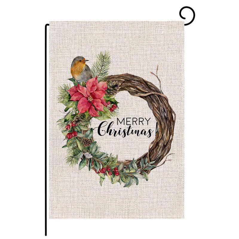 New Double-Sided Christmas Watercolor Garden Flag: Festive Design for Holiday Atmosphere