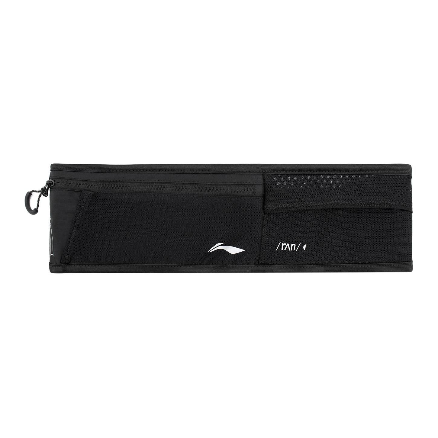 Li Ning Серия для бега для детей Повседневная спортивная мода Принт с буквами Светоотражающий Полиэстер Поясная сумка для бега Унисекс Поясная сумка Черный ABLU005-1 Black