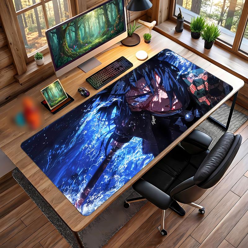 Tappetino Mouse Stampato Tomioka Giyu Antiscivolo Impermeabile Gomma Tappetino da Scrivania per Gaming Ufficio Laptop Decorazione Casa Regalo