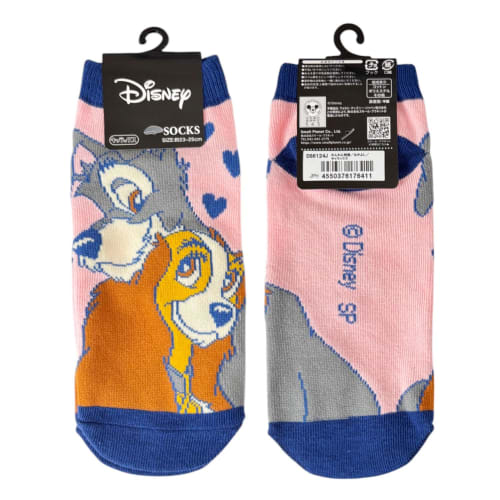 Small Planet Disney Character Socks, Lady and the Tramp/Nakayoshi, Women's Size 23-25cm