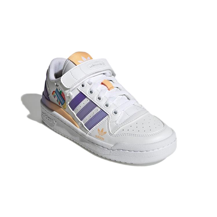 adidas Originals FORUM Low J Abrasion Resistant Support Low Top Skateboard Shoes White Purple GY8209