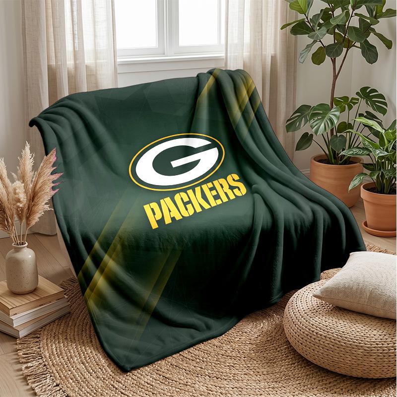 Green Bay Packers Flannel Fleece Blanket Cozy Warm Throw Blanket For Couch Bed Travel All Season Use