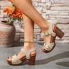 Fashion Buckle Strap Women's Sandals  Sale Peep Toe Office and Career Summer Plus Size Solid Heels