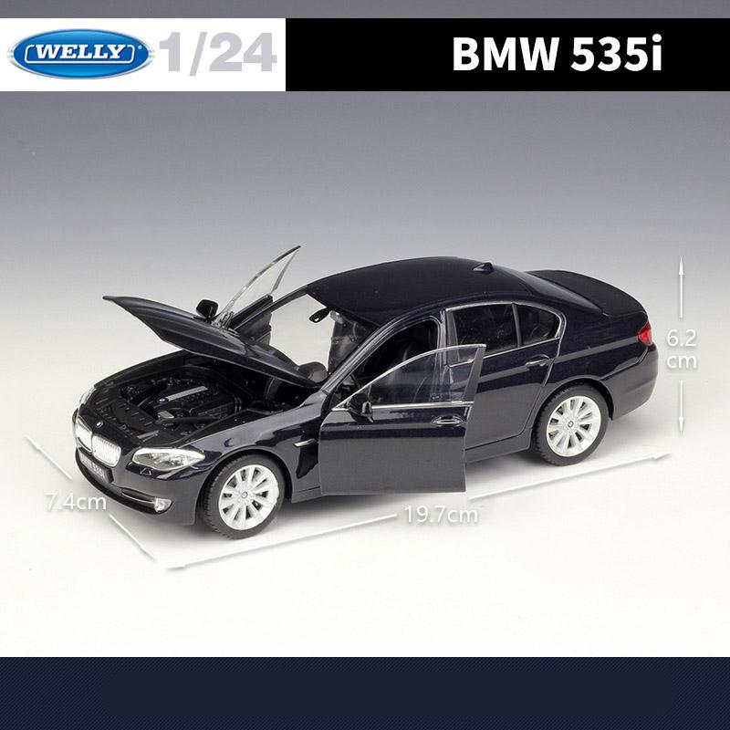 Welly 1/24 BMW 5 Series 535i Alloy Car Model Diecast Metal Toy Vehicles Car Model High Simulation Collection Childrens Toy Gifts