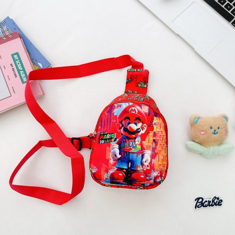 Cartoon Super Mario Bros Pattern Kids Single Shoulder Crossbody Chest Bag Gift