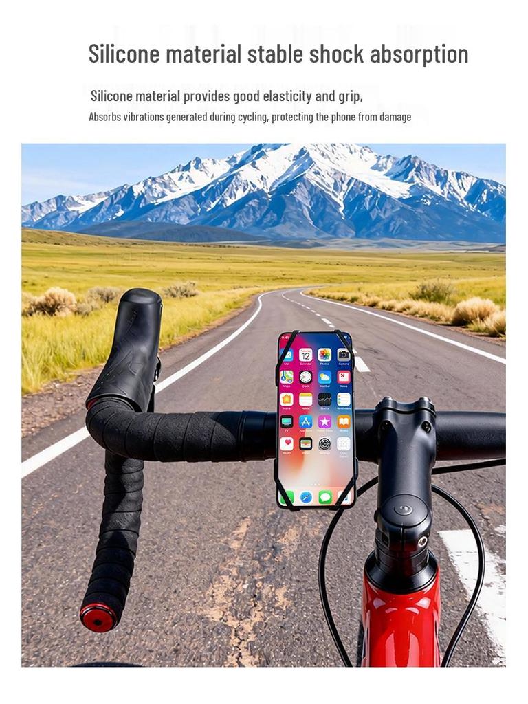 Universal Anti-Shake Silicone Bicycle Phone Holder - Cycling Accessory