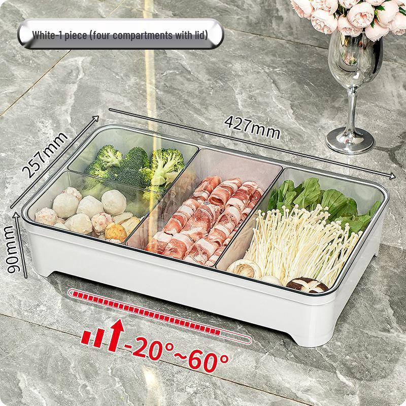 Stackable Compartmented Kitchen Tray with Draining for Hot Pot Side Dish