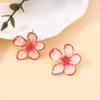 2026 Nieuwe Trendy Roze Kleurverloop Druipolie Bloem Oorbellen Studs voor Vrouwen Temperament Metalen Vlinder Oorbellen Mode Sieraden Cadeaus