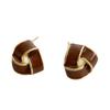 Eco-Friendly Geometric Drip Glaze Triangle Stud Earrings - High-End Autumn/Winter Fashion for Women