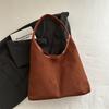 Matte Leather Ladies Underarm Bag Tote Commuter Large Capacity Female Purse Handbags Vintage Faux Suede Shoulder Bags for Women