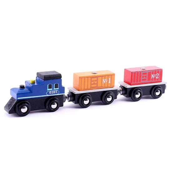 

3Pcs/Set Magnetic Wooden Mini Train Carriage Model Educational Kids Toy Gift D