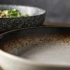 Multifunction Black Circle Dinner Plate Creative Salad Bowl Ceramic Dessert Tray Steak Pasta Dish Dinnerware Microwave Safe