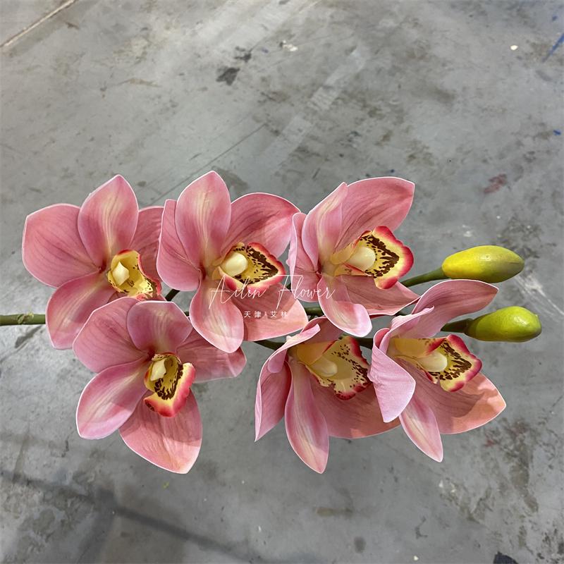 3D tištěná dekorace orchideje Cymbidium - Měkká a realistická umělá květina pro svatby a domácí dekoraci