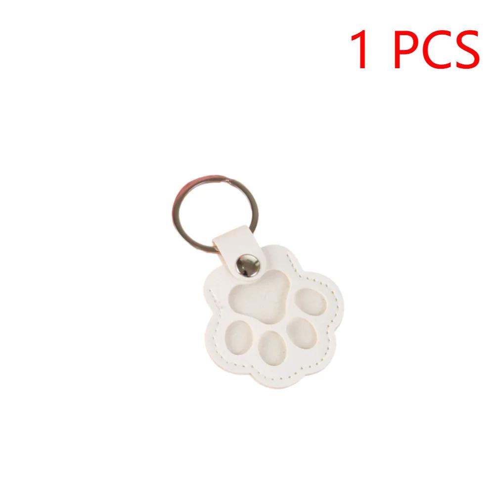 1-5PCS Pet Hair Keepsake Keychain PU Pet Keychains Hair Collector Cute Paw-Shaped Charm for Keyrings Bags and Personal Mementos