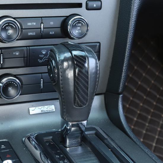 Car Gear Shift Knob Trim Cover Accessories for Ford Mustang 2010-14 Carbon Fiber
