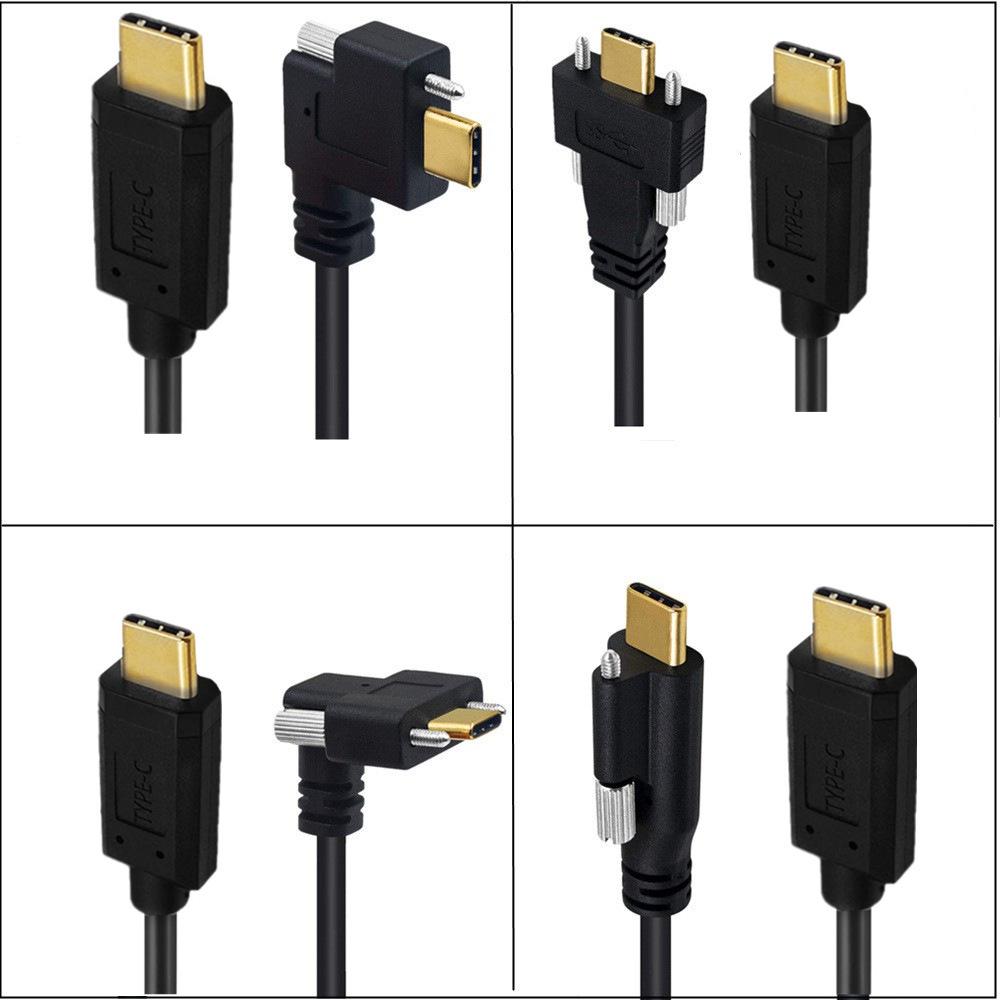 USB3.1 Right-Angle Type-C Data Cable with Camera Lock, 10Gbps Transmission