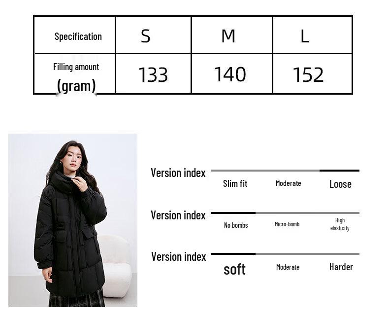 Mark Fairwhale Women's 2025 Hooded Mid-Length Winter Down Jacket