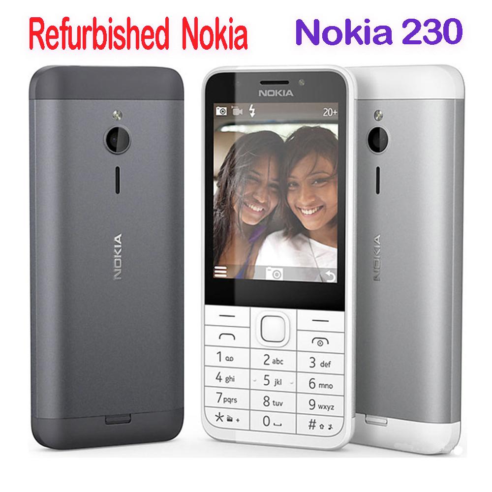 

90% новый Восстановленный Оригинальный Мобильный телефон Nokia 230 с двумя SIM-картами No charger