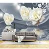 Floral Wallpaper Romantic Rose Swan Lake Mural Living Room Bedroom 3d Flower Wallpaper Home Decor
