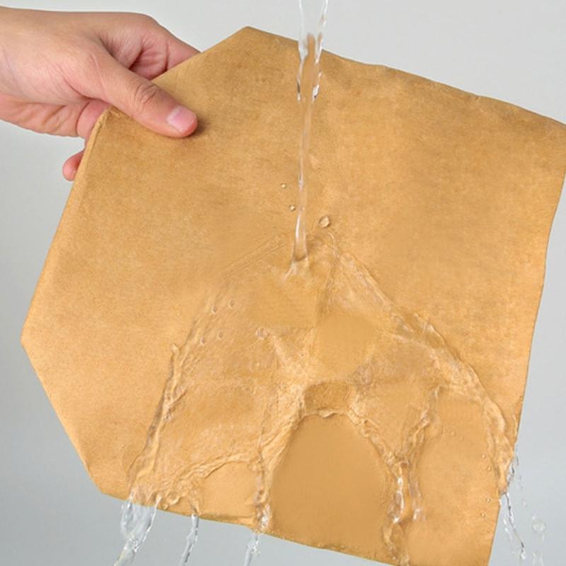 Multipurpose Foldable Kraft Paper Bags for Vegetables and Snacks Portable and Waterproof Convenient for Easy Carrying