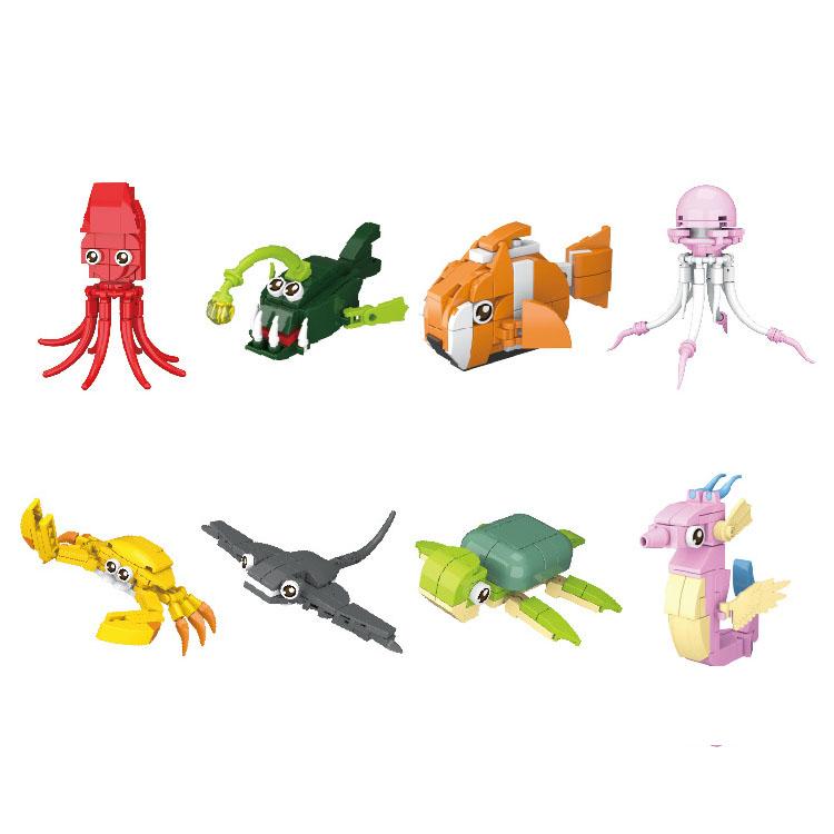 MOC City Kreative Bausteine Zubehör Zoo Nashorn Löwe Känguru Wolf Fuchs Frosch Biene Krähe Pfau Mini Ziegel Spielzeug Geschenke X021
