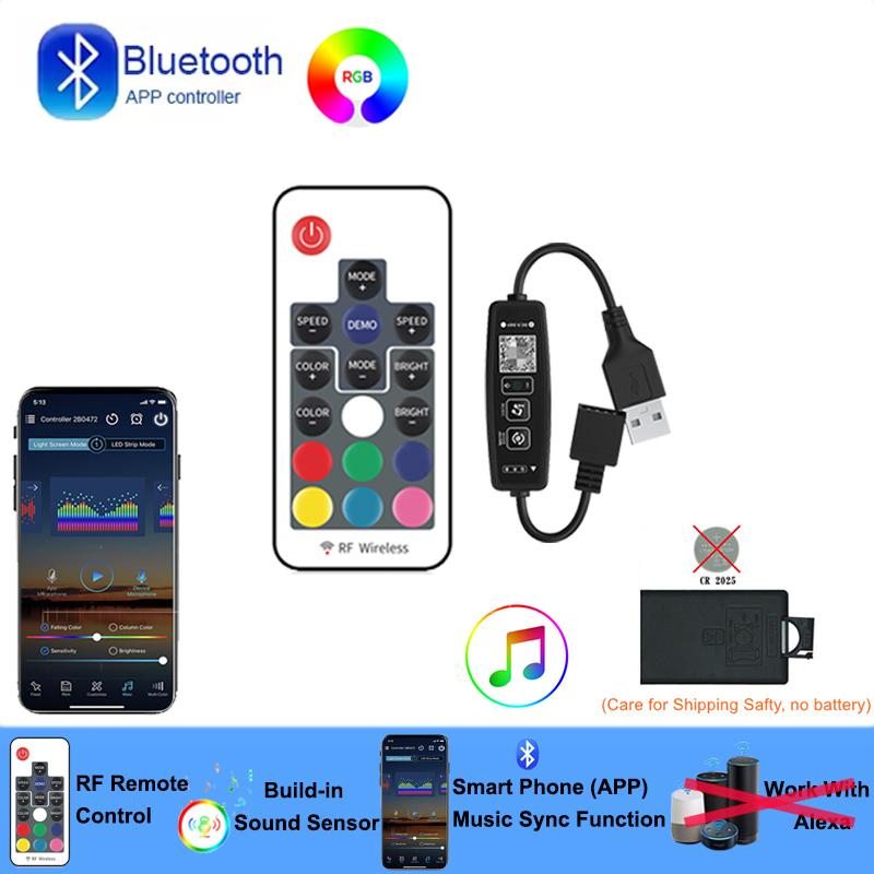 

Bluetooth Smart Controler 5V 4Pin RGB Led Controller Usb RGB Controler Smart Remote RGB Led Lights Controller Music Sync 17