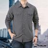 Outdoor Shirt Long Sleeve Pure Color Soft Wear-resistant Men Shirt Climbing Clothes