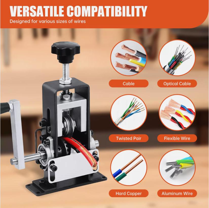 Small Electric Wire Stripper, a Tool for Stripping Used Copper Wires Manual Wire Stripping Machine Drill Powered Hand Crank