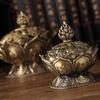 Lotus Flower Incense Burner Buddhism Buddha Holder Brass Mini Sandalwood Censer Incense Metal Craft Home Decoration