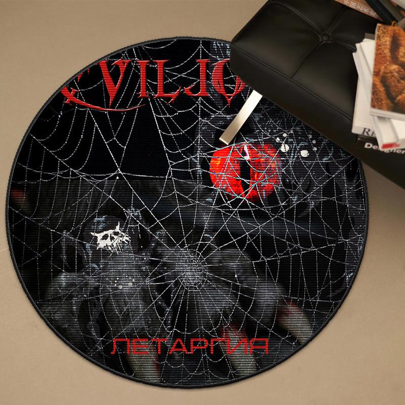 1 szt. Halloween Pająk Okrągły Kryształowy Aksamitna Mata Podłogowa Antypoślizgowa Dywan do Salonu Sypialni na Zewnątrz Dekoracja Domu na Święta