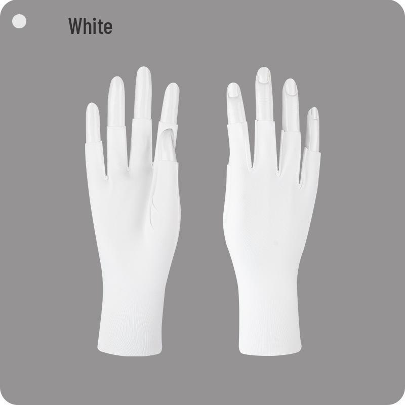 Damskie rękawiczki rowerowe bez palców z jedwabiu lodowego chroniące przed promieniowaniem UV