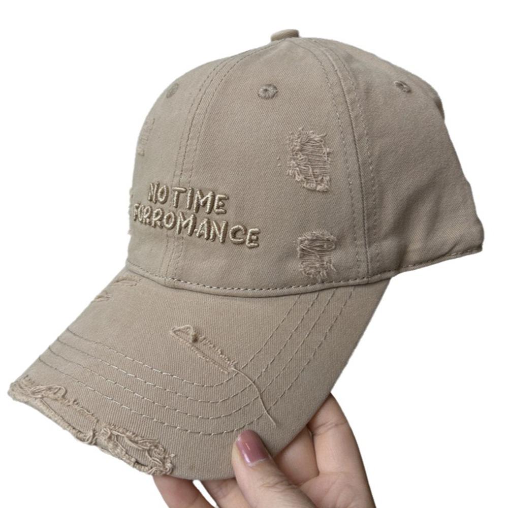 Korean Letter Baseball Hat Alphabet Embroidery Holes Peaked Cap Casual Snapback Cap  Men Women