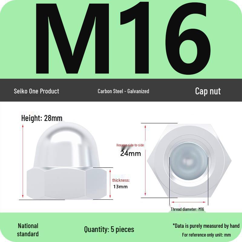 Galvanized M4M5 Round Head Decorative Nut Cap