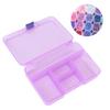 Grid Organizer Box Purple Sliding Buckle 5 Compartments Storage Container for Finger Ring Earrings Fake Nails