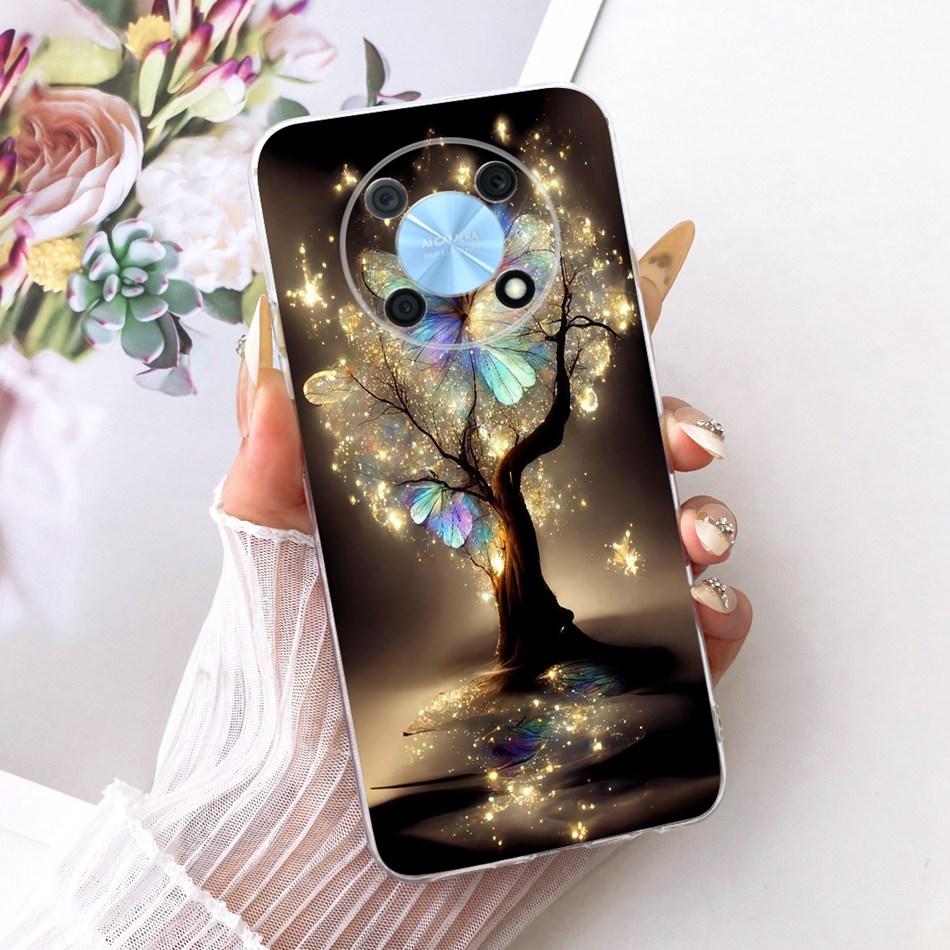 For Huawei Nova Y90 Y91 Cute Flower Butterfly Cat Painted Case For Huawei NovaY90 NovaY91 Soft Silicone TPU Phone Cases