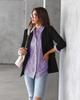 European and American Women's Spring 2025 Striped Long Sleeve Loose Cardigan Top
