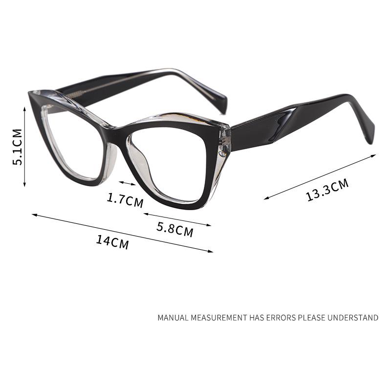 Cat-eye Blue Light Blocking Reading Glasses with Large Irregular Frame